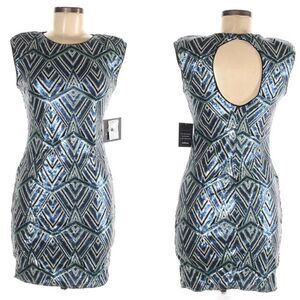 Charlotte Russe Geometric Sequins Dress Size Medium